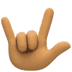 🤟🏽 love-you gesture: medium skin tone display on Facebook